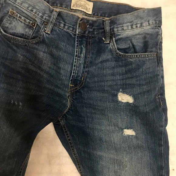 Men’s Aeropostale Distressed Jeans 32/34 Straight cut Clean Flawless Smoke free - Picture 5 of 6